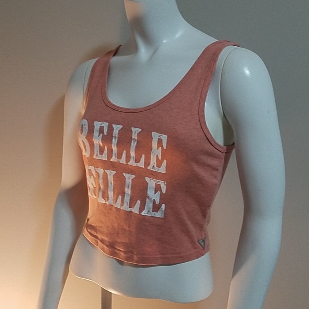 Guess Belle Fille Pink Cropped Tank Top (Small)